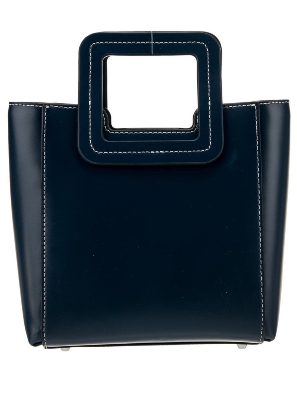 Staud Marine Blue Mini Shirley Leather Bag